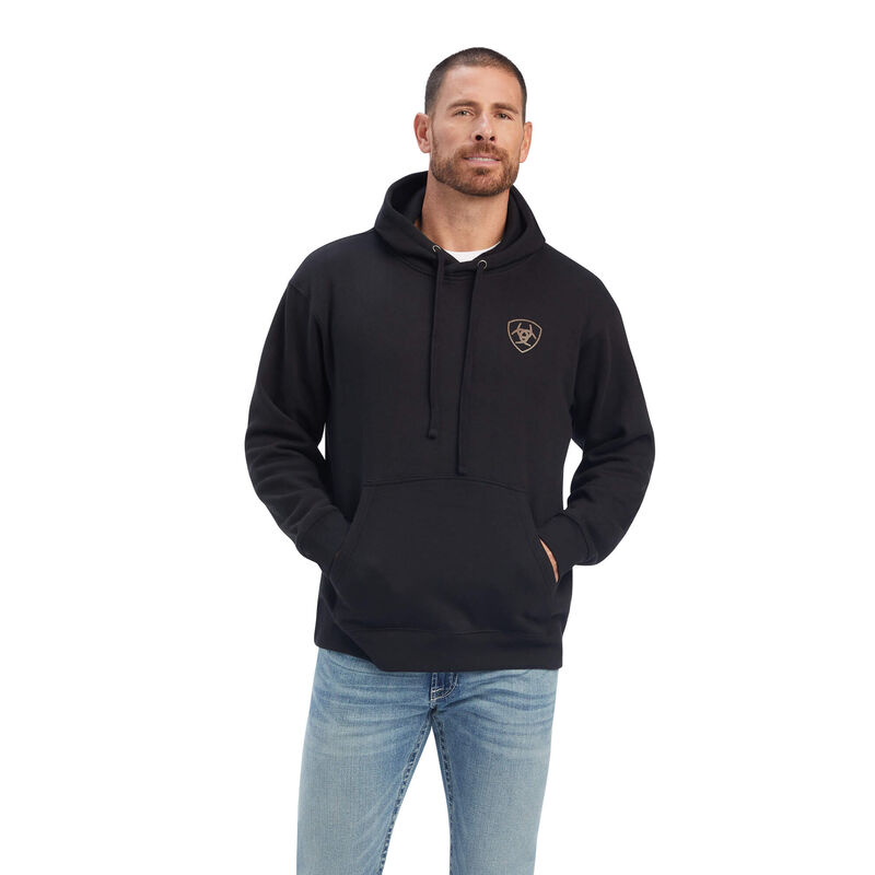 Ariat Sweatshirt Herren - Est Block Schwarz ( XJYCO-3597 )